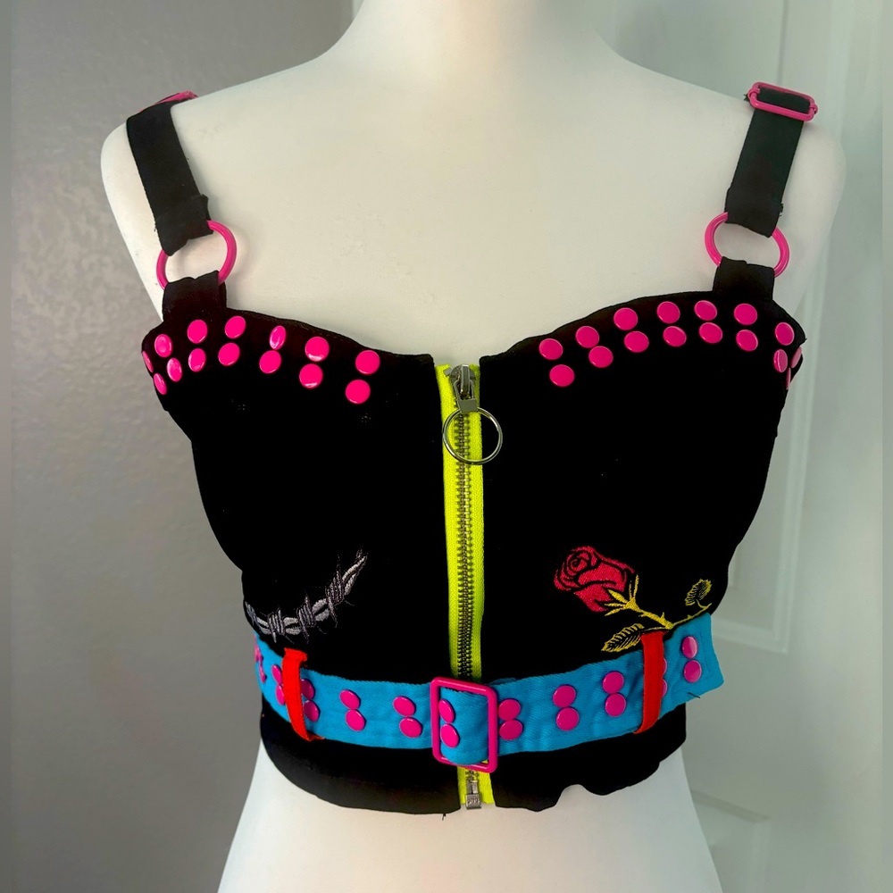 Dolls kill | NWT bustier medium | DARK NAILS FOR BREAKFAST EMBROIDERED C…
